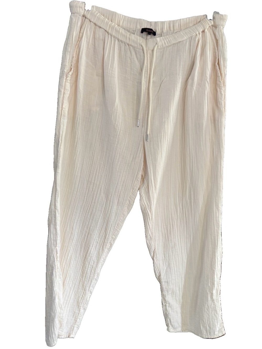 Quince 100% Organic Cotton Gauze Straight Leg Pants Cream XL
